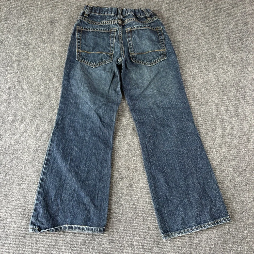 Old Navy Kids Boys Size 8 Regular Bootcut Dark Wash Blue Denim Jeans 100% Cotton